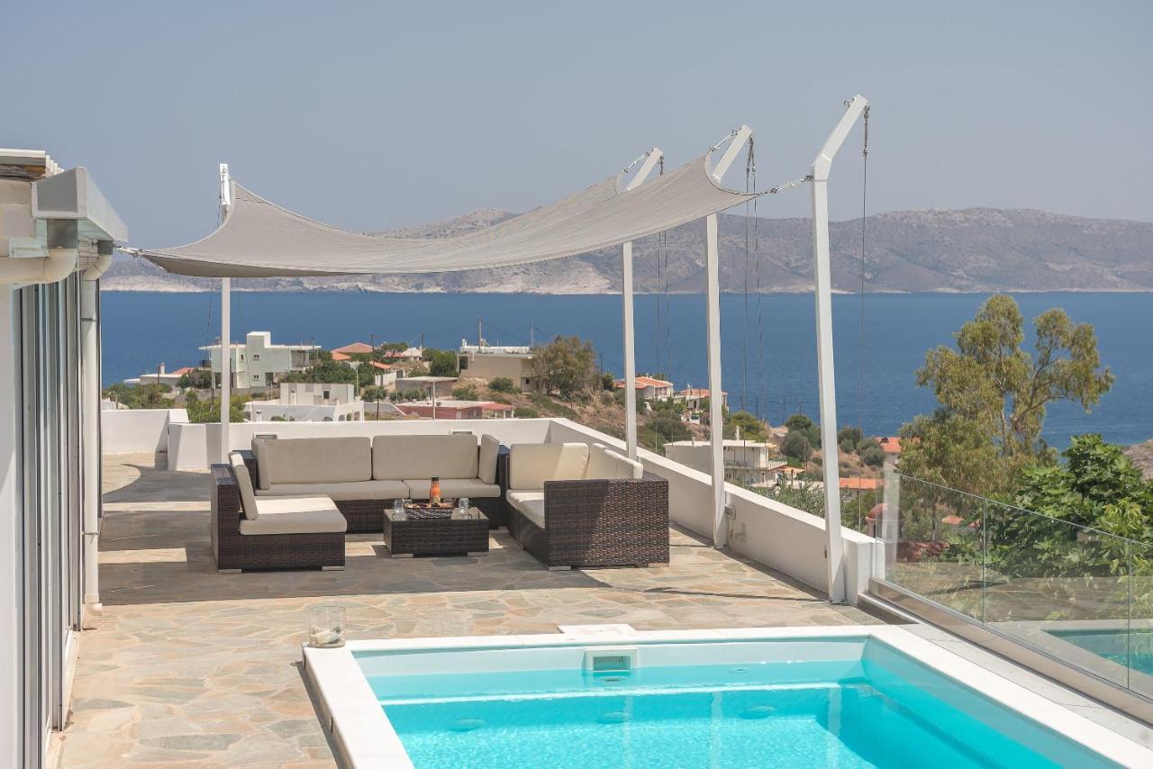 Villa Luna Private Heated Hydro Pool Bbq Beach 4Min Agia Marina Mikrolimanou المظهر الخارجي الصورة