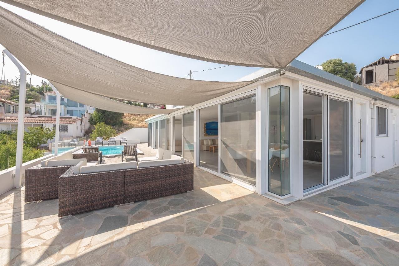Villa Luna Private Heated Hydro Pool Bbq Beach 4Min Agia Marina Mikrolimanou المظهر الخارجي الصورة